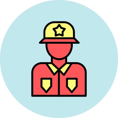 Bir polis memuru simgesinin vektör çizimi