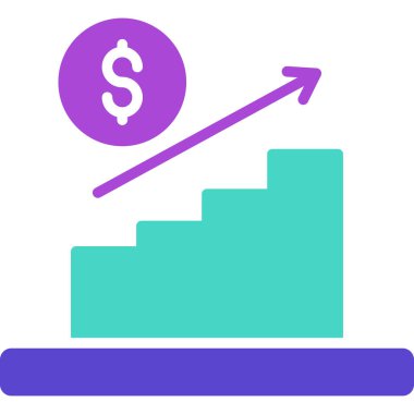İş büyüme ikonu vektörü. İzometrik büyüme işareti. renk izole edilmiş sembol çizimi
