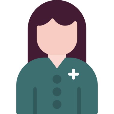 Hemşire renkli vektör simgesi