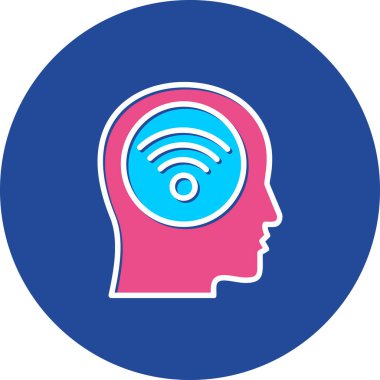 Beyin. Web simgesi vektör illüstrasyonu