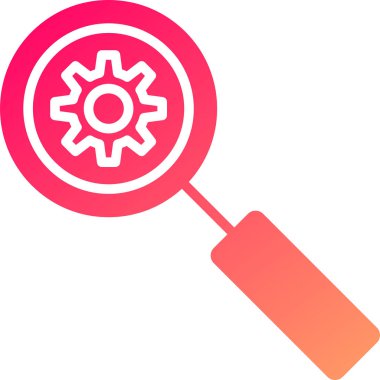 Düz büyüteçli dişli vektör simgesi.