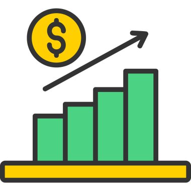 Dolar büyüme vektörü simgesi