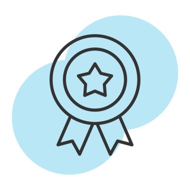 Madalya Basit Vektör Simgesi İllüstrasyonu