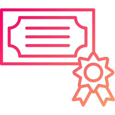 Sertifika. Web simgesi basit illüstrasyon