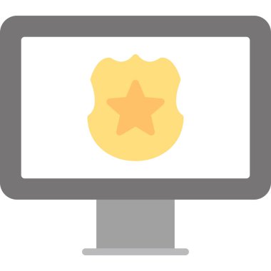 Bilgisayar Basit Vektör Simgesi İllüstrasyonu