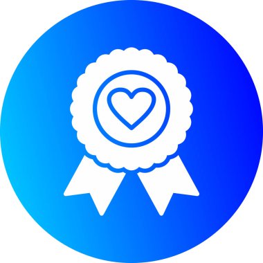 Ödül ikonlu kalp, vektör illüstrasyonu