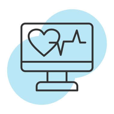 kalp simgesinin vektör monitörü
