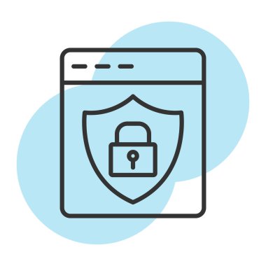 güvenlik ve veri renkli çizgi simgesi.