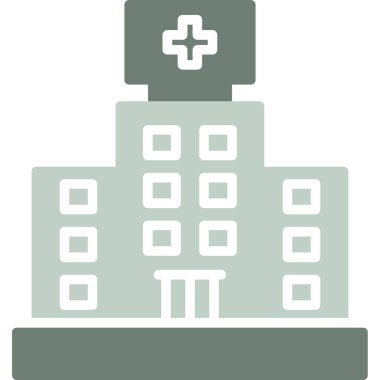 Hastane binası simgesi, vektör illüstrasyonu