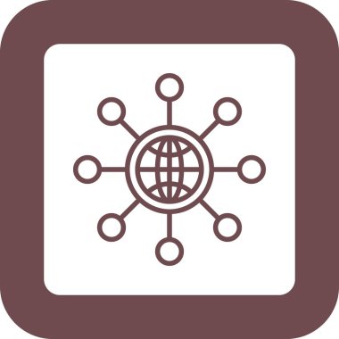 Genel ağ simgesinin vektör illüstrasyonu