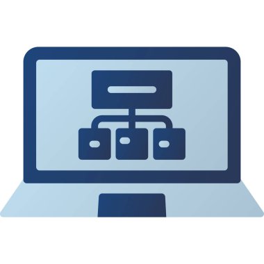 Wi-Fi simgesi olan dizüstü bilgisayar, düz dizayn