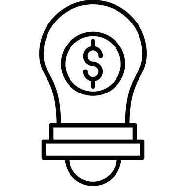 Fikir ampul vektör simgesi