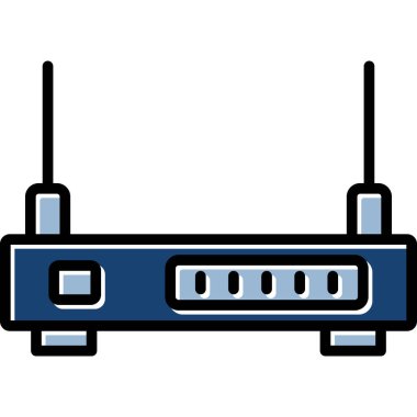 Yönlendirici simgesi. Web için yönlendirici vektör simgelerinin özet çizimi
