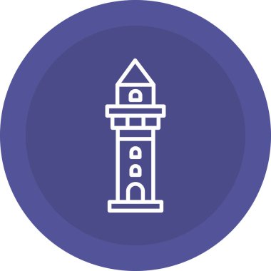 Benzersiz Deniz Feneri Vektör Kabartma Simgesi