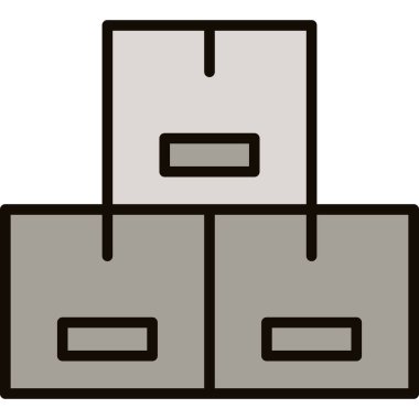 kutu paket simgesi ana hat biçiminde