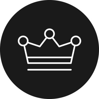 Crown düz simgesi, vektör illüstrasyonu