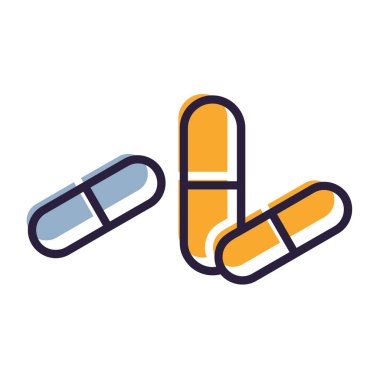 Hap ve kapsül simgesi. vektör çizim