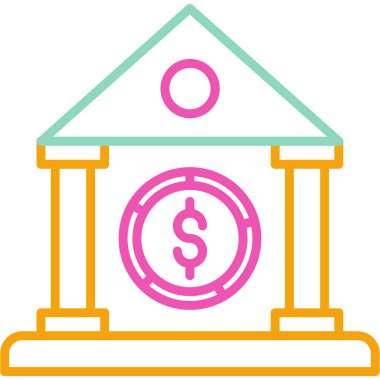 Banka. Web simgesi basit illüstrasyon