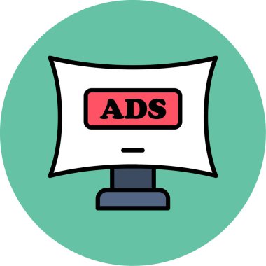 reklam reklamları renk ikonu illüstrasyonu