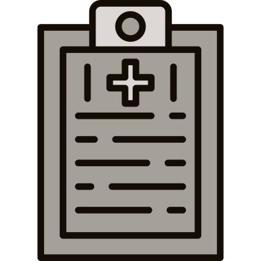 Tıbbi pano simgesi. Beyaz arkaplanda izole edilmiş web düzlemi için tıbbi rapor vektör simgesi