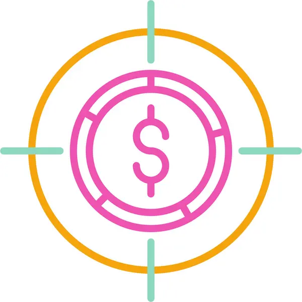 Dolar işareti simgesi, vektör çizimi