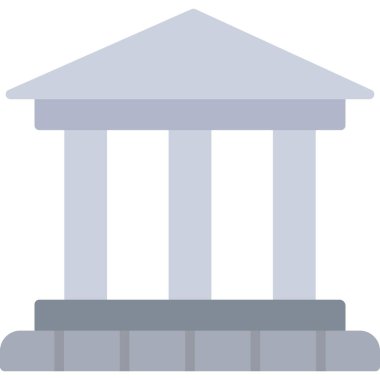 Banka binası simgesi vektör çizimi tasarımı