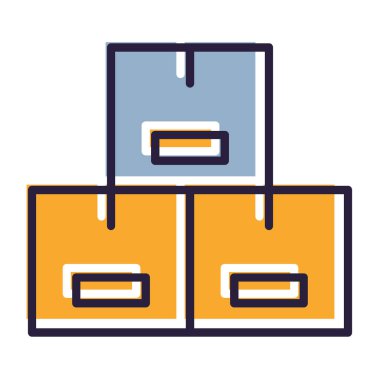 kutu teslim gönderme simgesi Doldurulmuş ana hatlar biçimi