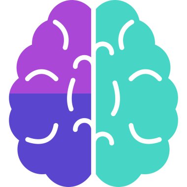 beyin vektörü renk simgesi