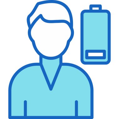 Akıllı telefon ikonu olan adam. Web için insan vektör simgelerinin özet çizimi