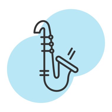 Saksafon ikonu vektör illüstrasyonu