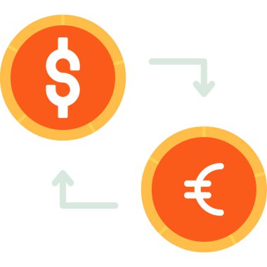 Euro Coins düz simgesi