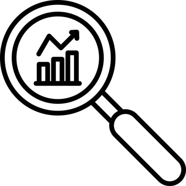 İş analizi ikonu. Beyaz arkaplanda izole edilmiş web tasarımı için iş analizi vektör simgesinin basit çizimi