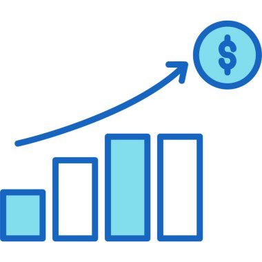 Dolar büyüme vektör çizgisi simgesi