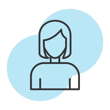 Kadın avatar karakter ikon vektör illüstrasyon tasarımı