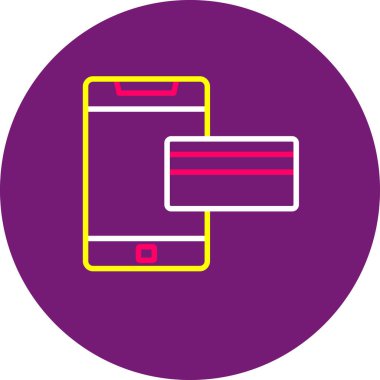 Benzersiz Mobil Vektör Satır Simgesi