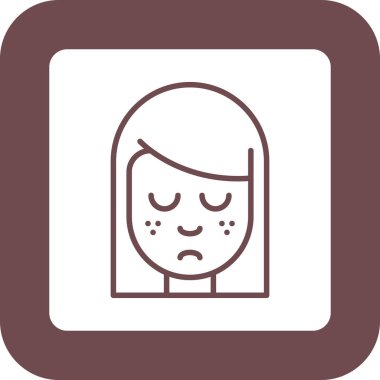 Üzgün kız. Basit illüstrasyon