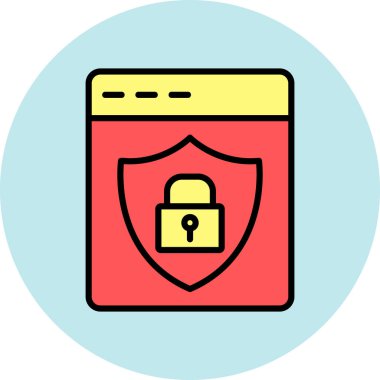 Güvenli ağ simgesi vektör illüstrasyonu