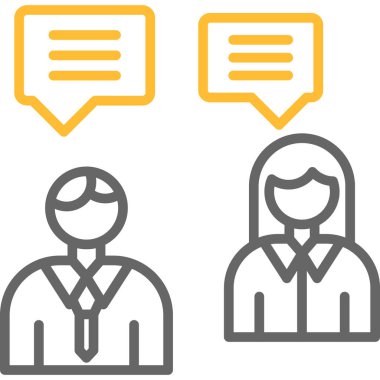 Sohbetin vektör illüstrasyonu ve insanların simgesi