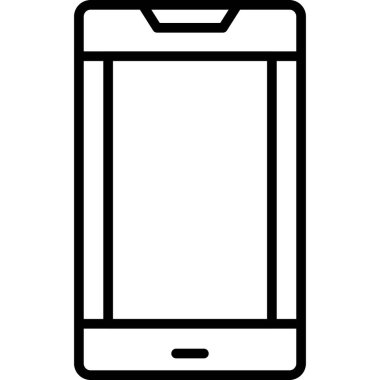 Akıllı telefon aygıtı simgesi ana hatları vektörü. akıllı telefon