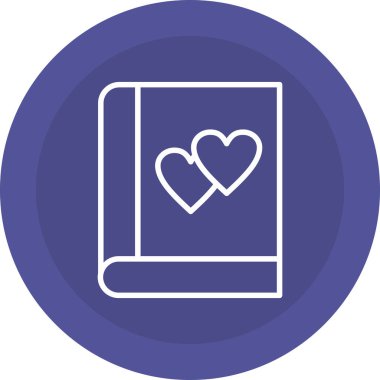 Aşk kitabı, vektör illüstrasyonu, illüstrasyon, beyaz arka plan.