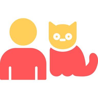 kedi ve kedi düz vektör çizimi