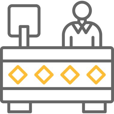 Otel resepsiyon simgesi, vektör illüstrasyonu