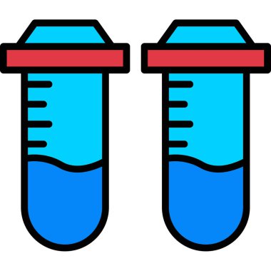 Test tübü simgesi, vektör illüstrasyonu