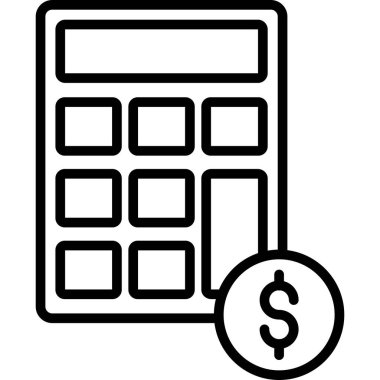 hesaplayıcı hesaplama finans simgesi ana hat biçiminde