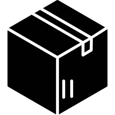 Teslimat kutusu simgesi. Beyaz arkaplanda izole edilmiş web tasarımı için ana dağıtım kutusu vektör simgesi