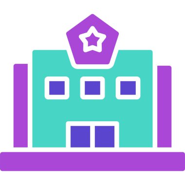 Bina. Web simgesi basit illüstrasyon