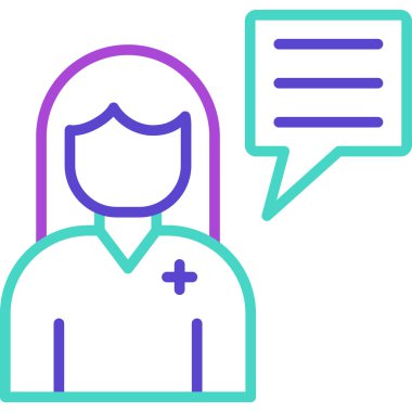 Tıbbi ikon vektör çizimine sahip kadın avatarı