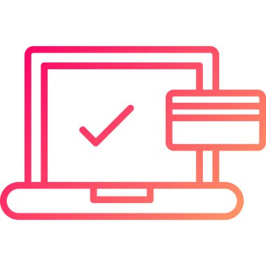 İşaret simgesi vektör illüstrasyonlu bilgisayar ekranı