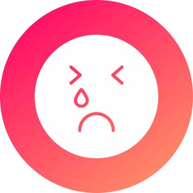 Üzgün emoji. Web simgesi vektör illüstrasyonu