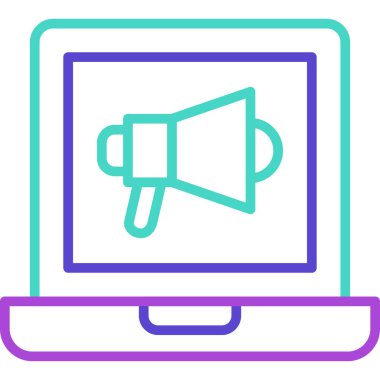 megafon ikonu. dış hat hoparlörü bir vektör renk simgeleri beyaz üzerinde izole